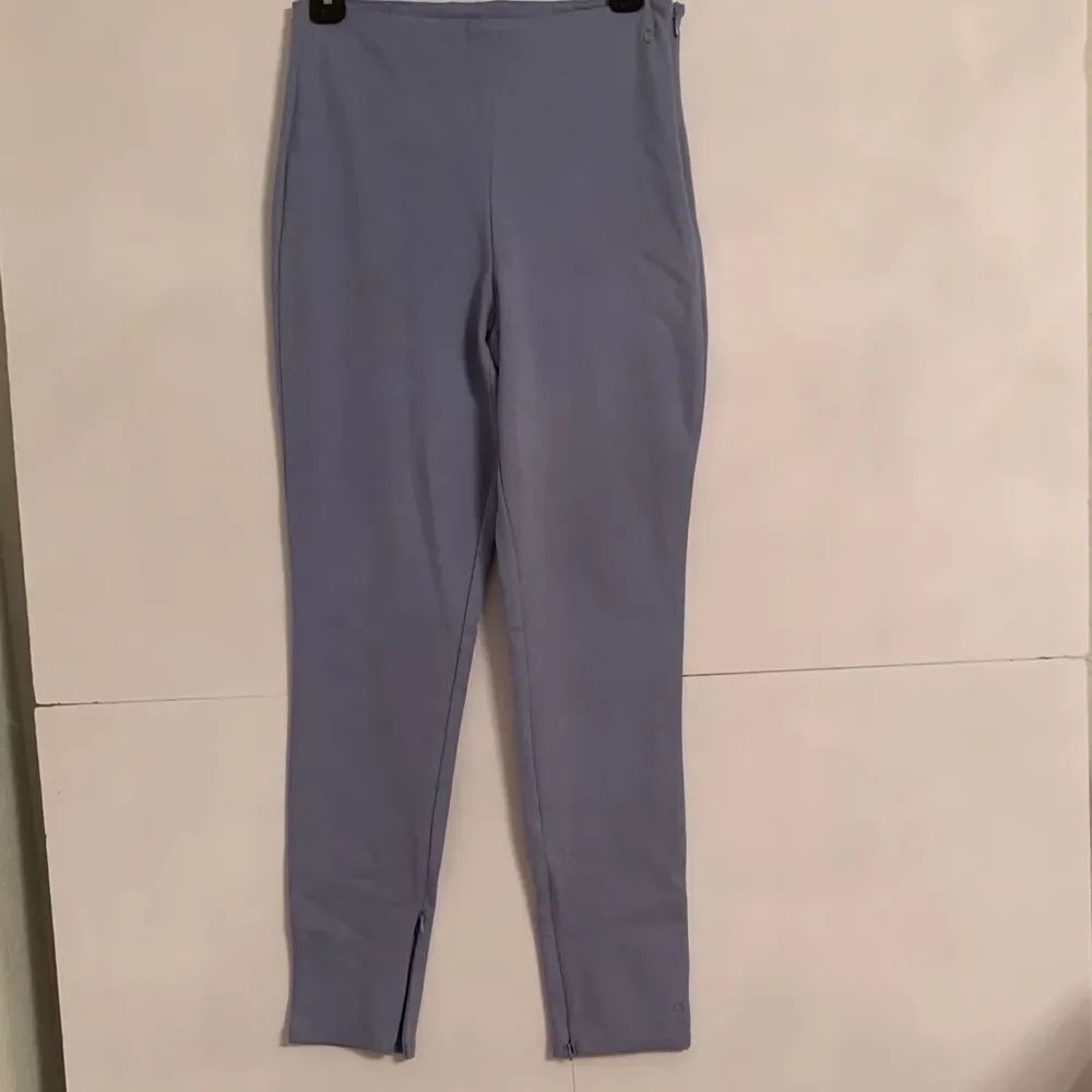 Fabletics Light Blue High-Waisted Skinny Zip Splint Leggings Size M